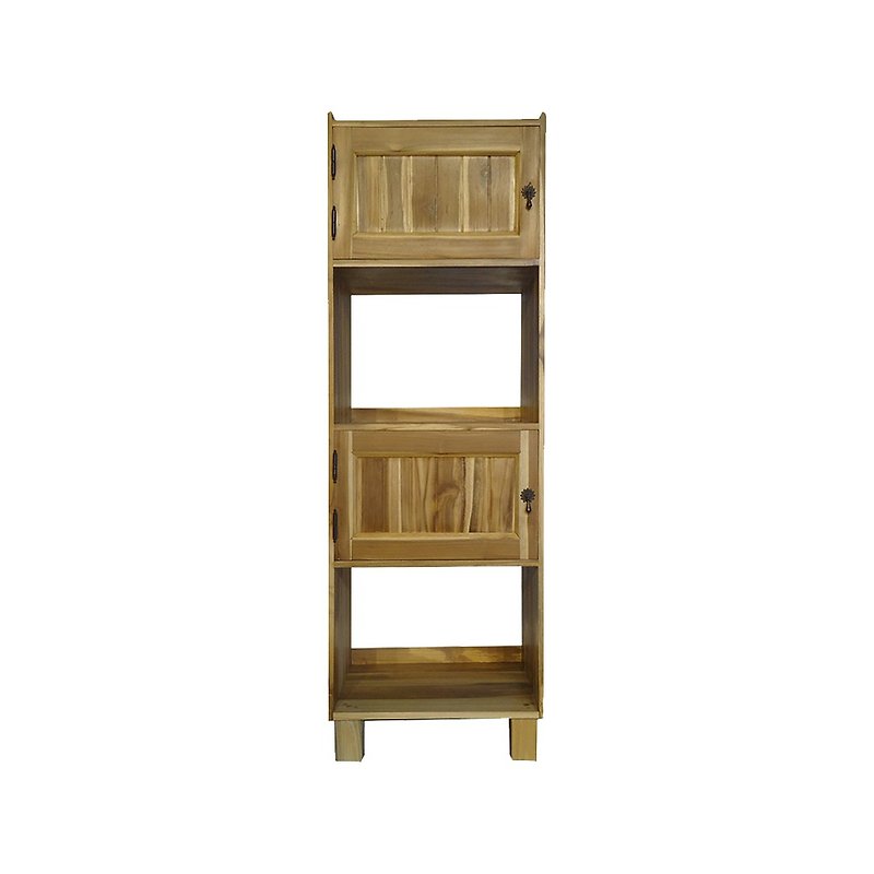 【Jidi Cityチークの木100％家具】HY051SXASS6チークの木4層2扉収納キャビネット - 本棚・ブックスタンド - 木製 