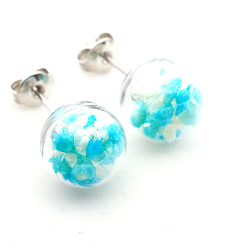 OMYWAY Handmade Dried Flower - Glass Globe - Earrings  1cm - ต่างหู - แก้ว 