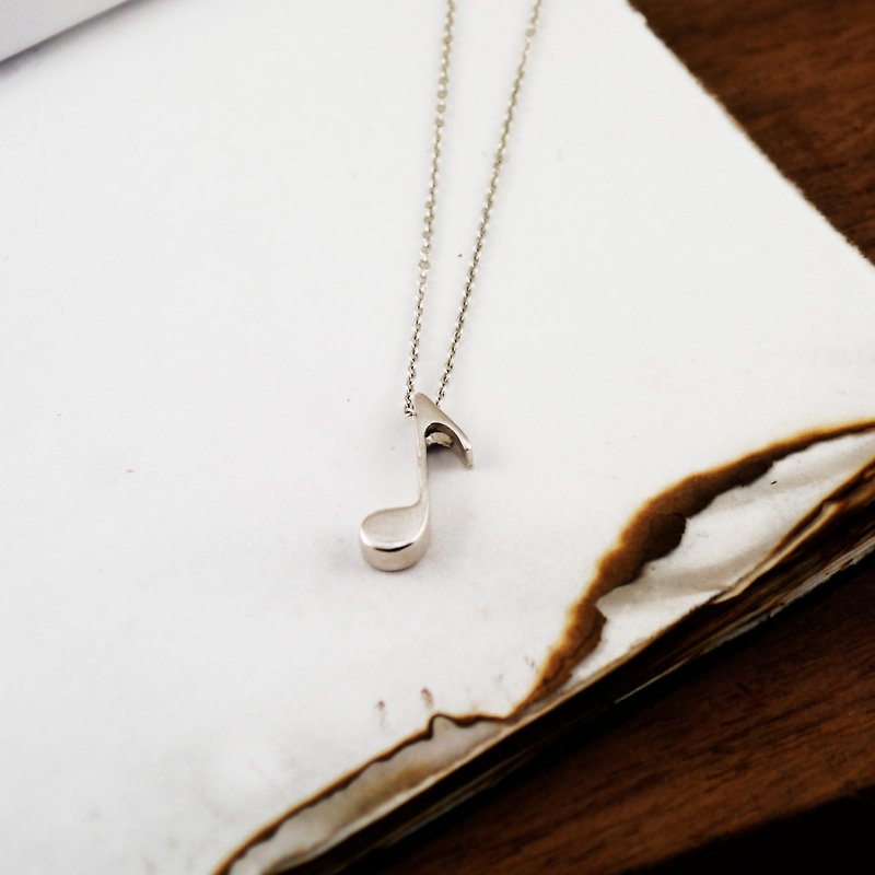 Department of Music - Eighth Note Eighth Note Sterling Silver Necklace - สร้อยคอ - โลหะ สีเงิน