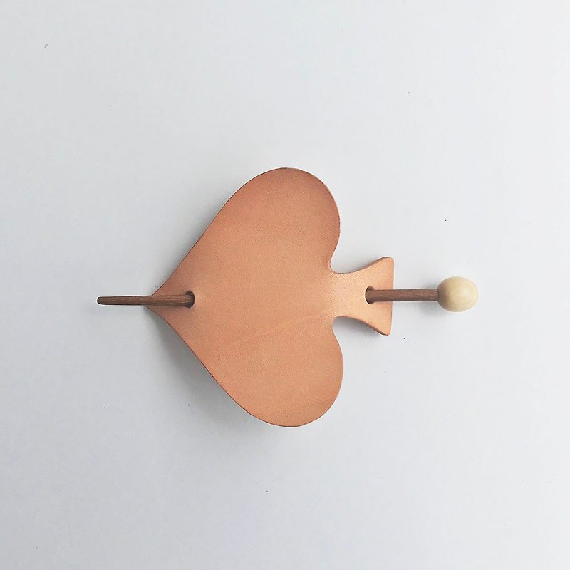 Leather and hairpin Tochigi leather spade - Hair Accessories - Genuine Leather Khaki