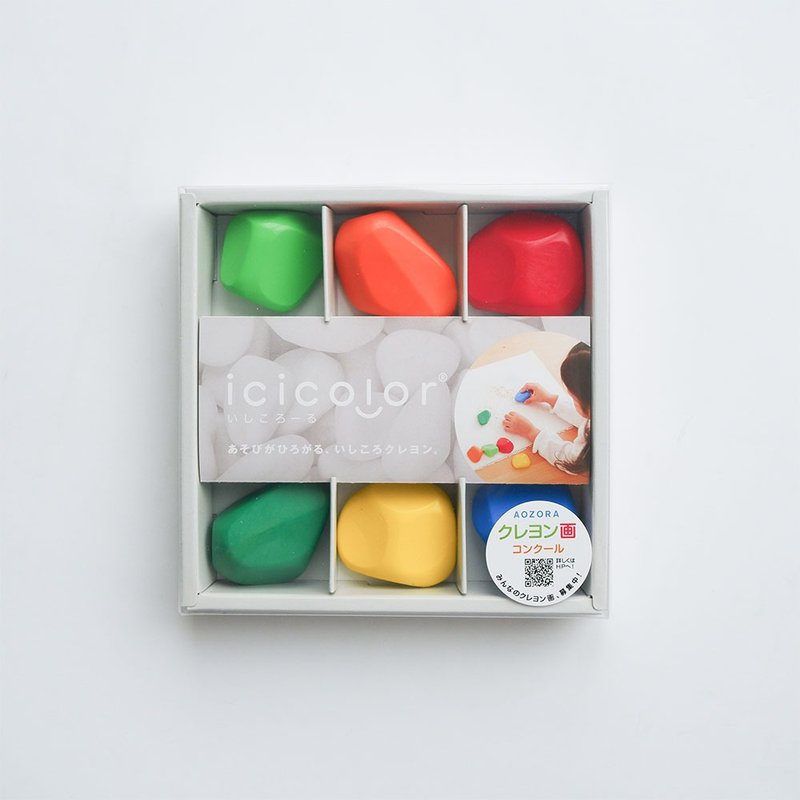 【AOZORA】BabyColor Rolling Stone Hand Crayons - Boxed Edition (6 colors) - ของเล่นเด็ก - สี หลากหลายสี