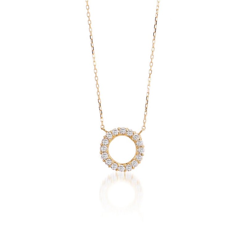 Visel 18K gold circle diamond necklace - Necklaces - Precious Metals Gold