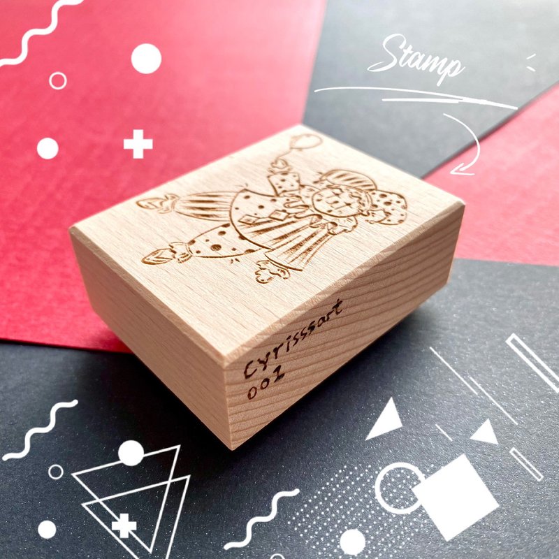 【Life Circus Series】【Clown】Wooden Stamp - Stamps & Stamp Pads - Wood 