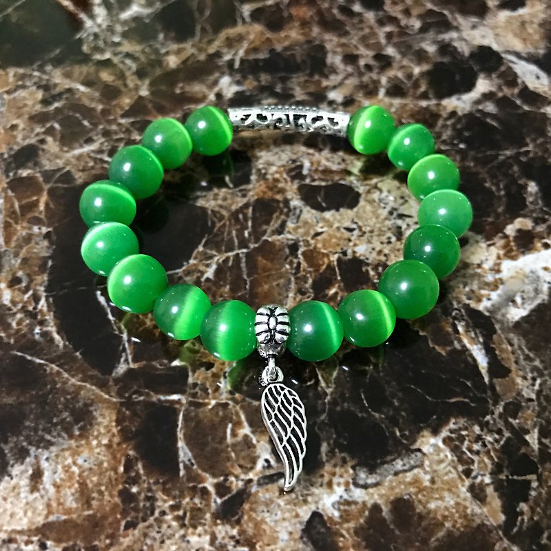 Stone+925 sterling silver bracelets - Bracelets - Glass Green