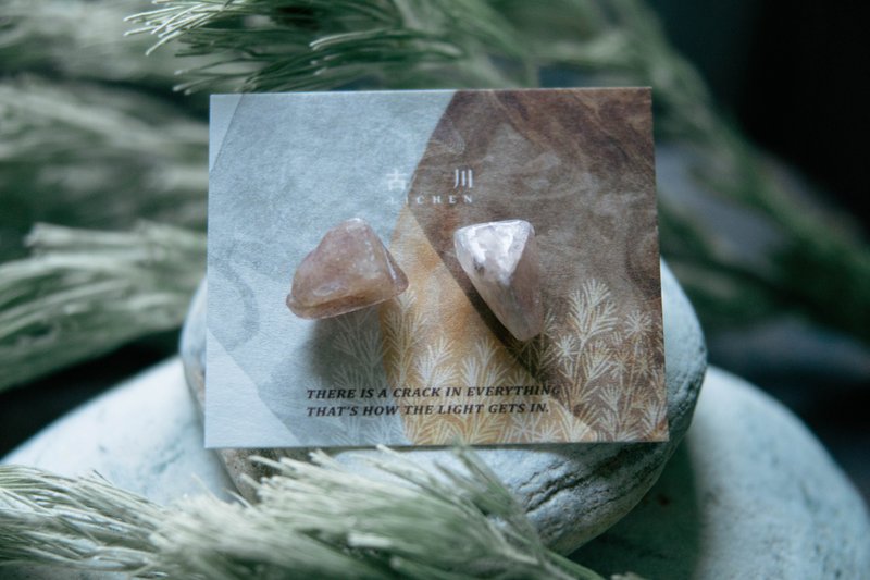 CRACK | 礦物系耳環 |  EARRINGS - 耳環/耳夾/耳骨夾 - 玉石 粉紅色