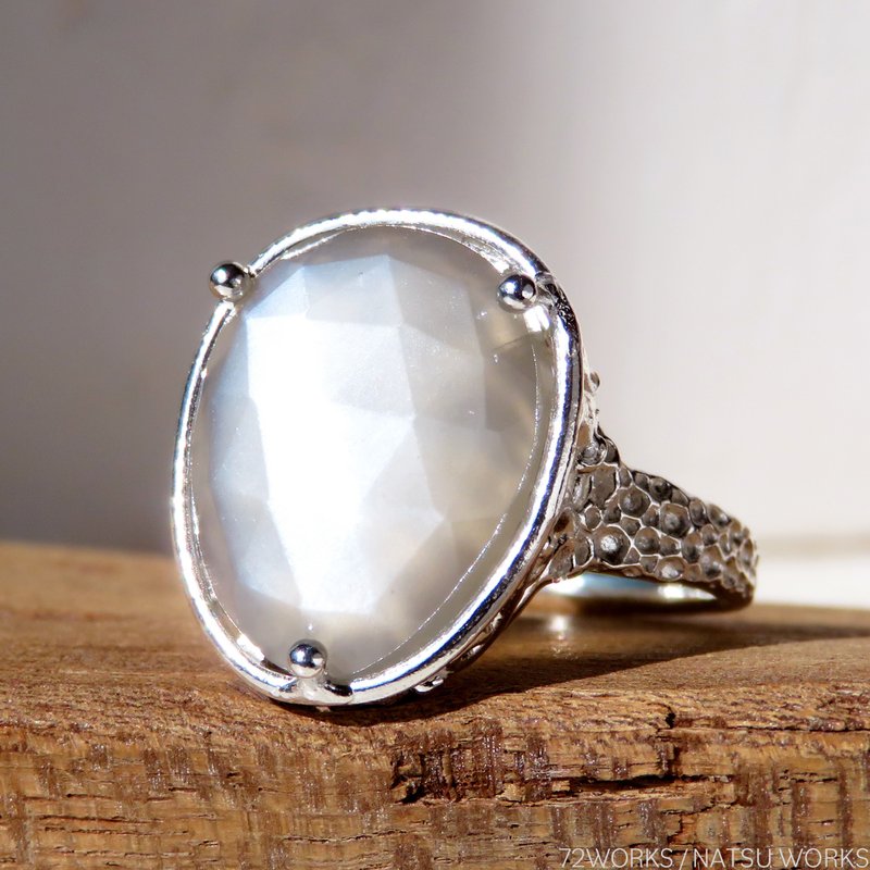 ムーンストーン リング / Gray Moonstone Ring - 戒指 - 寶石 灰色