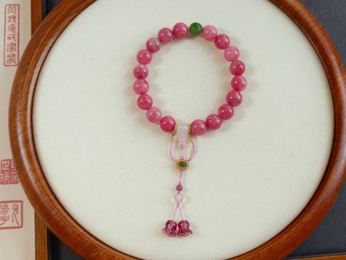 Angel's tears 天使之淚 Jewelry Design 天然原礦薔薇輝 碧玉蓮花珠琉璃玉蘭花設計單圈手持手串手持s