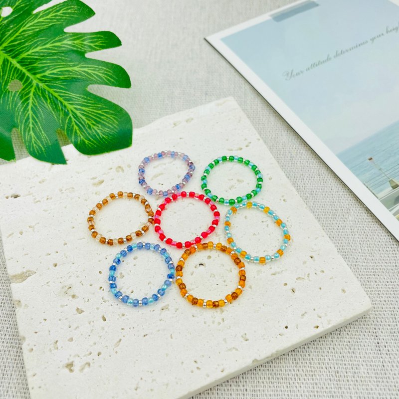 Smile to you rice bead ring color series - General Rings - Plastic Multicolor