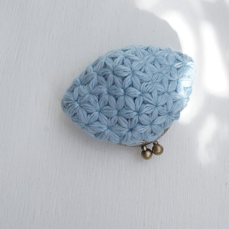 Ba-ba (m) Jasmine Stitch crochet coin purse No.C1737 - กระเป๋าเครื่องสำอาง - วัสดุอื่นๆ สีน้ำเงิน