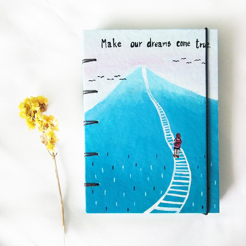 You should follow your dreams., Notebook Painting  Handmadenotebook Diary 筆記本 - 筆記簿/手帳 - 紙 藍色