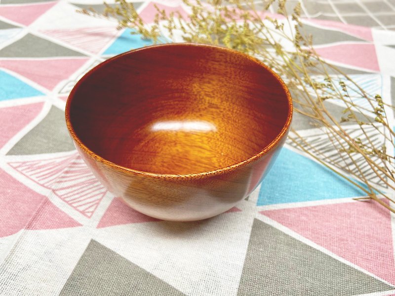 Log Wooden Rice Bowl - Natural Raw Lacquer - ถ้วยชาม - ไม้ สีนำ้ตาล