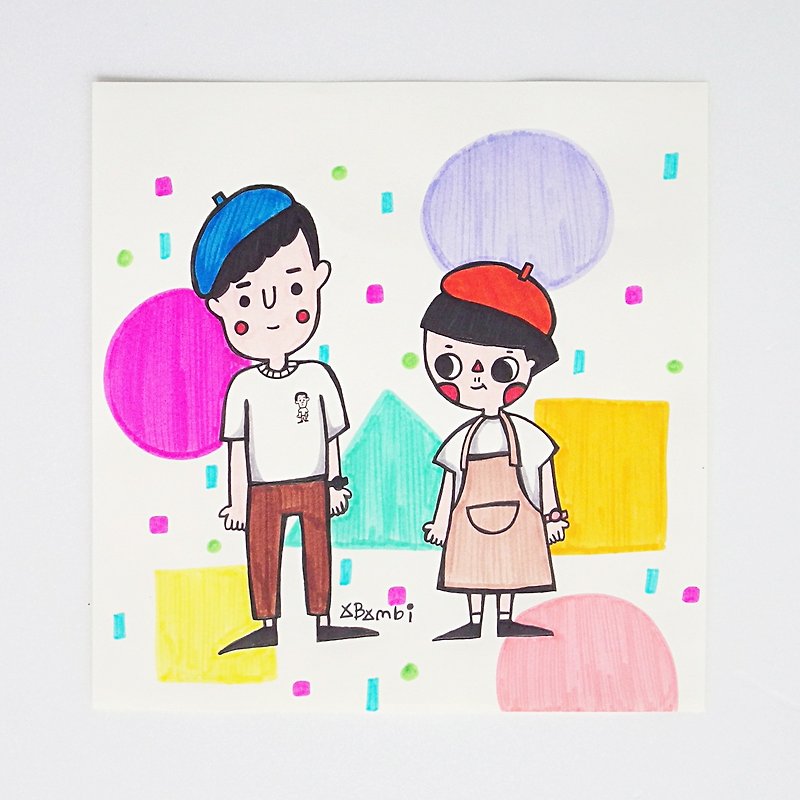Chinese Valentine’s Day Customized Portrait Painting – Set A (Deadline 08/09) - Cards & Postcards - Paper Multicolor