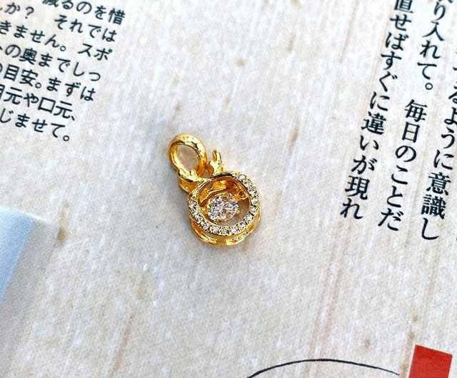 Super shiny top Stone gold pendant head pure gold pendant gold