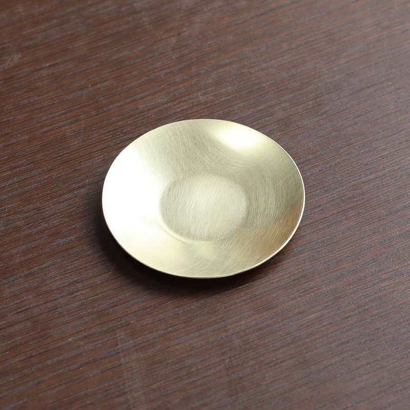 Brass plain small plate 75mm - Coasters - Copper & Brass Gold