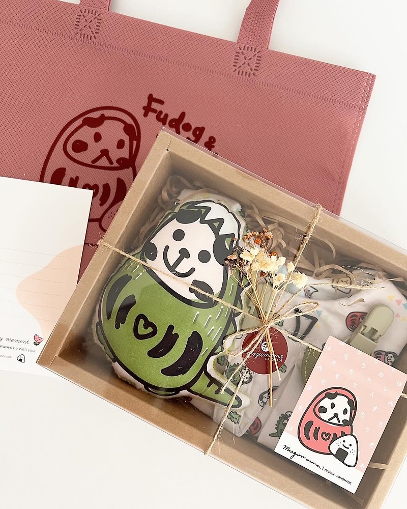 Little Lucky Dog-Year of the Dragon limited edition six-layer gauze full moon gift box - Baby Gift Sets - Cotton & Hemp Red