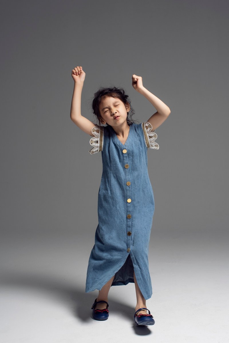 Denim Button Through Dress / SS2019 - 男/女童禮服 - 其他材質 