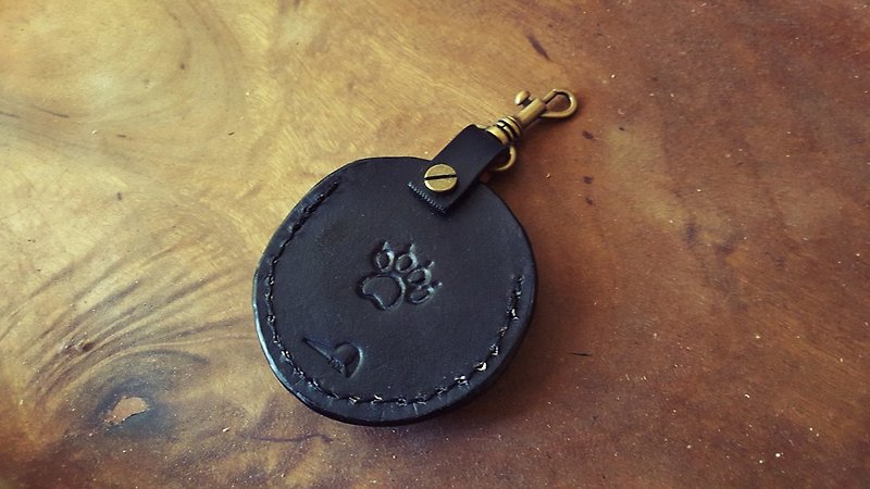 Taiwan black bear gogoro key pure leather leather case - ID & Badge Holders - Genuine Leather Black