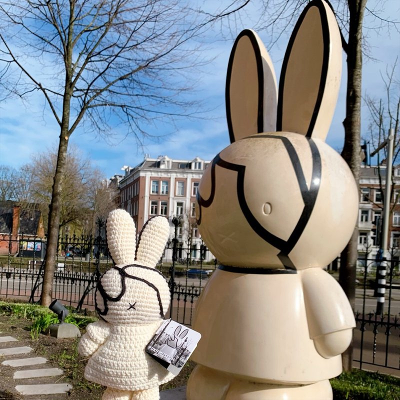 荷蘭 Just Dutch | Miffy 米飛兔 編織娃娃 和平 米飛 - 公仔/玩偶 - 棉．麻 白色