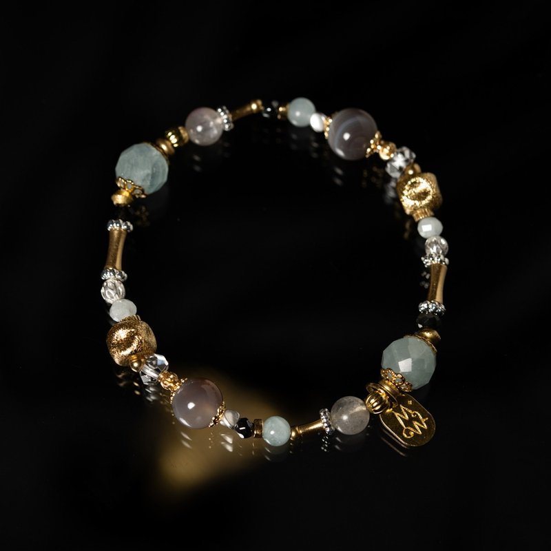 滴水穿石 l 波斯瑪瑙海藍寶手鍊 C1741 - 手鍊/手環 - 寶石 