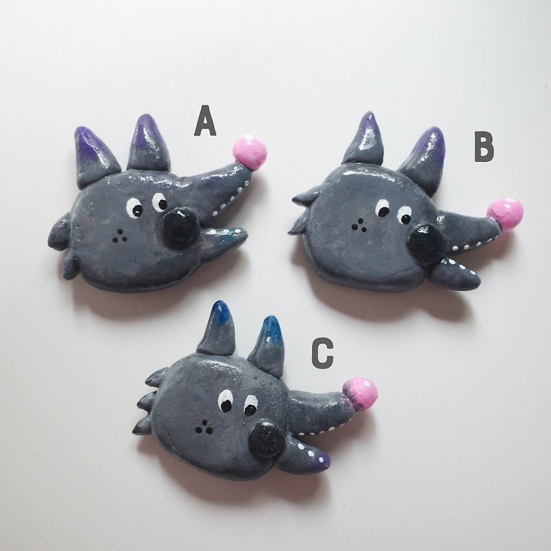 Big Bad Wolf Hand Shaped Magnets - Magnets - Clay Gray