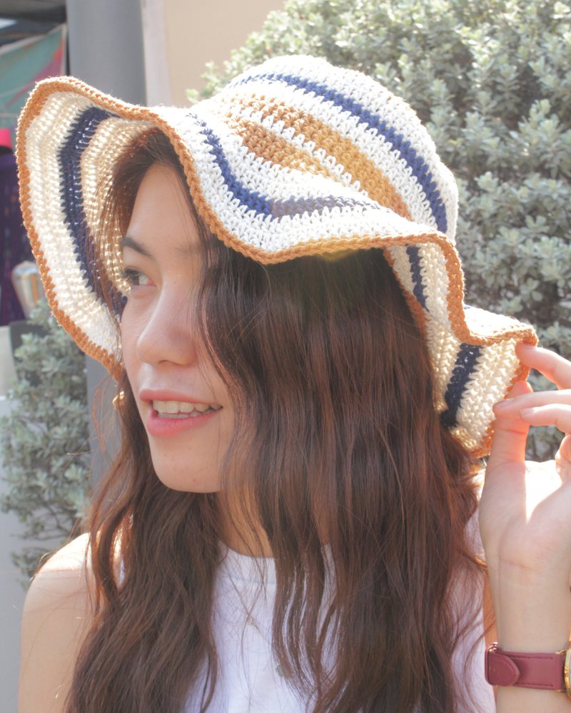 Summer Hat Stripes Colorful ,Baby Hat ,Crochet - 帽子 - 其他材質 橘色