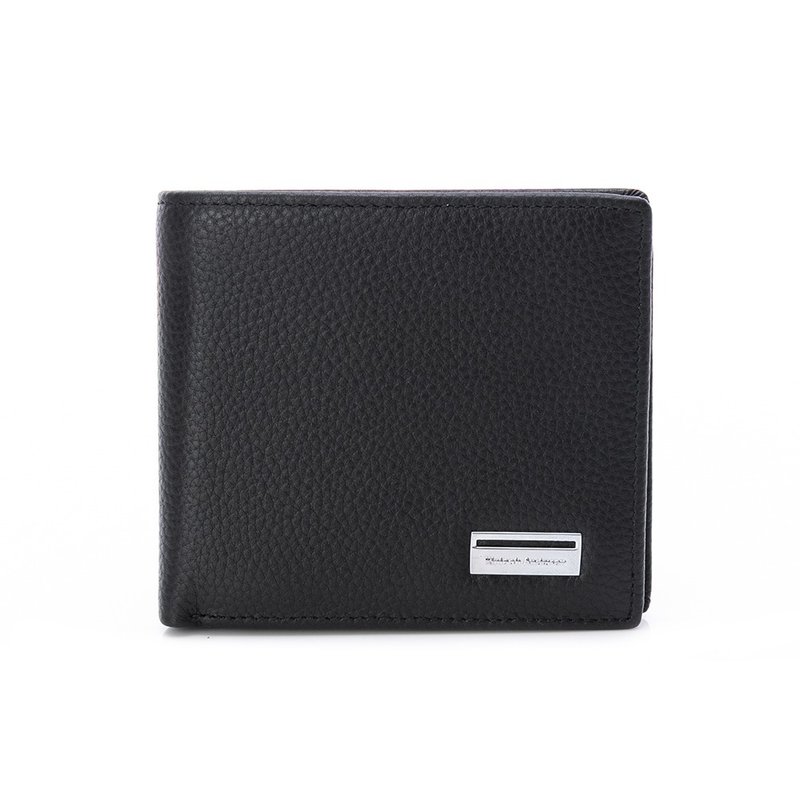 【Kinloch Anderson】Onyx 銀標雙窗式短夾-曜岩黑 - 錢包/皮夾/長短夾 - 真皮 黑色