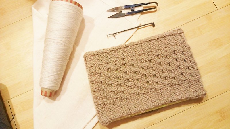 Lan handmade knitted headband (plain light kachimi) - Headbands - Other Materials Khaki