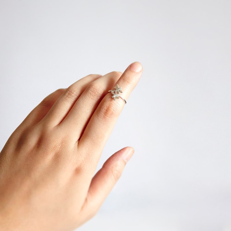 925銀製蜻蜓造型戒指 // 獨一無二(11號) - 戒指 - 其他金屬 銀色