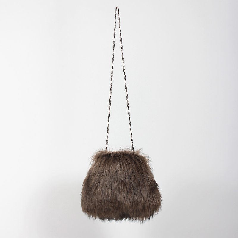 Mohair soft artificial fur bag plush package hairy dark Brown- limited editions - อื่นๆ - วัสดุอื่นๆ 
