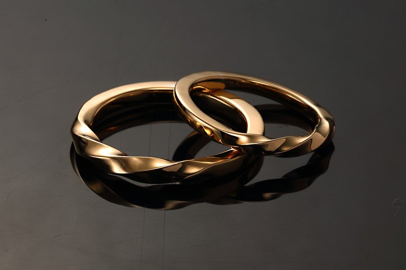 AJEOSSI [手×カスタム×DIY]真鍮、赤×銅リング（シングル） - リング - 銅・真鍮 ゴールド