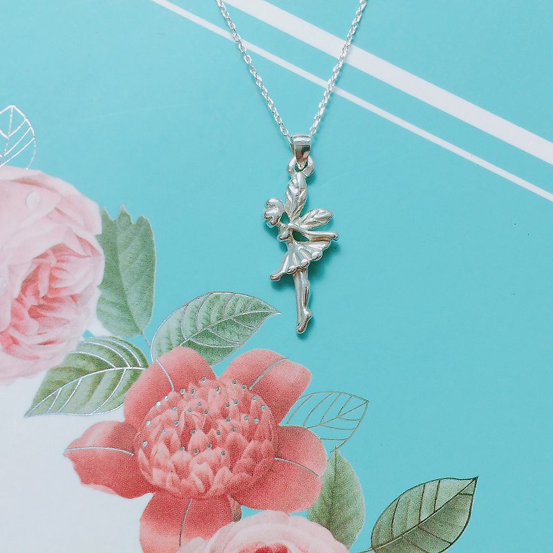 妖精のささやきエルフ、マリ/ 925純銀製のネックレス - ネックレス - 金属 シルバー