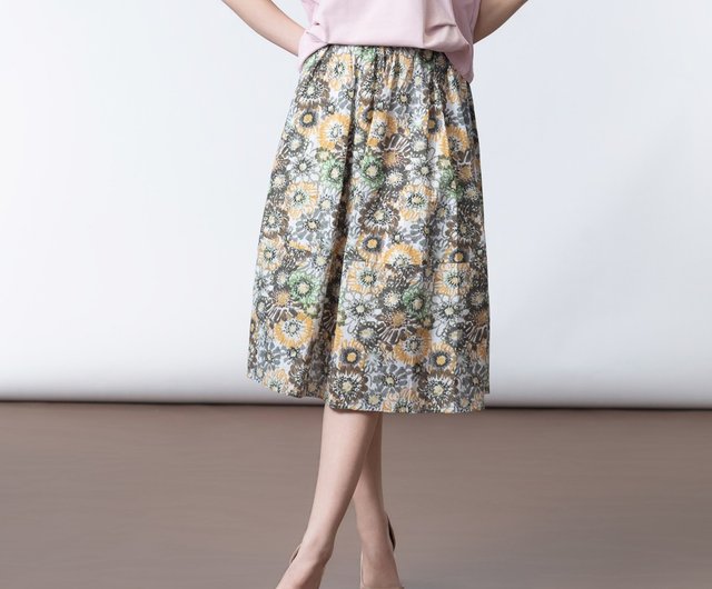 ひまわり様　ロングスカート ひまわり柄ロングスカート｜アクシーズファムの通販｜&mall