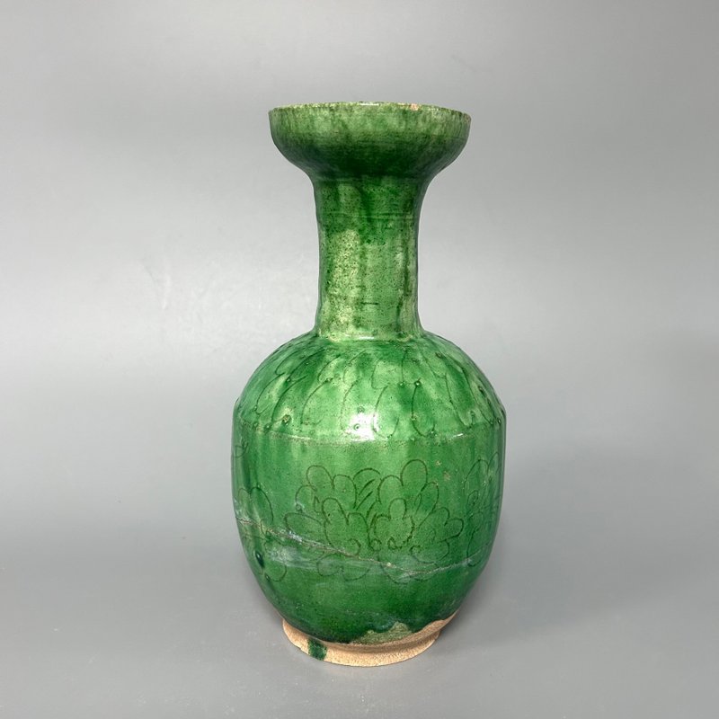 唐綠釉盤口瓶 - 擺飾/家飾品 - 陶 卡其色