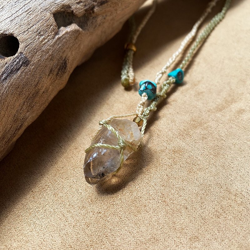 Dorothy Natural Mineral Wax Thread Braided Necklace - สร้อยคอ - เครื่องประดับพลอย 