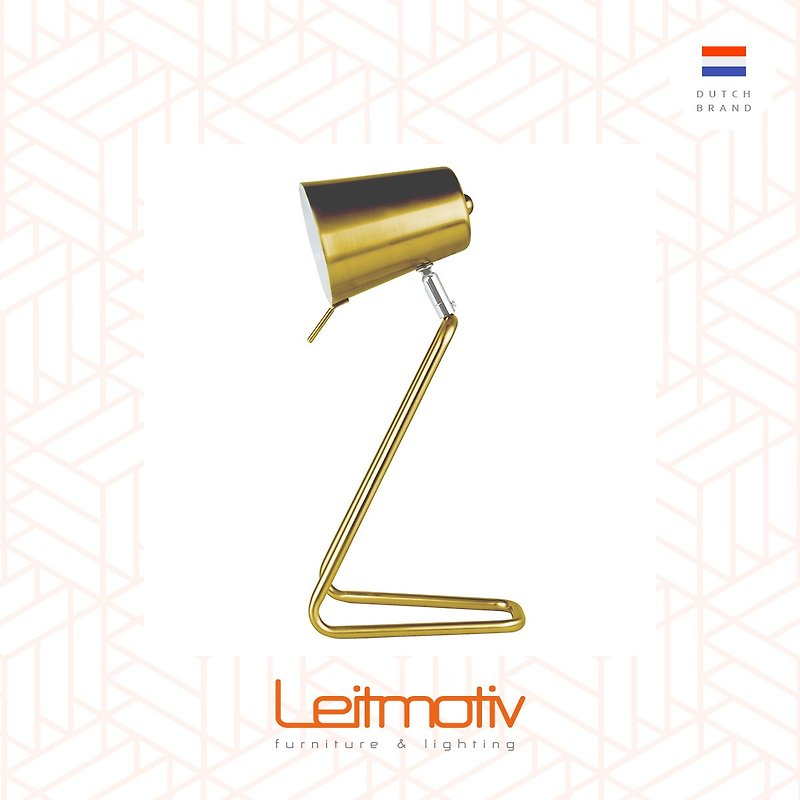 LeitmotivテーブルランプZ-真ちゅうサテン仕上げ - 照明・ランプ - 金属 ゴールド