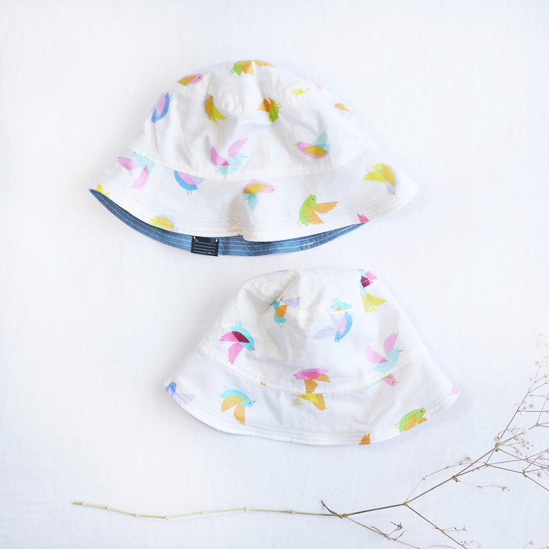 MOM & KIDS parent-child double-sided fisherman hat | - Other - Cotton & Hemp White