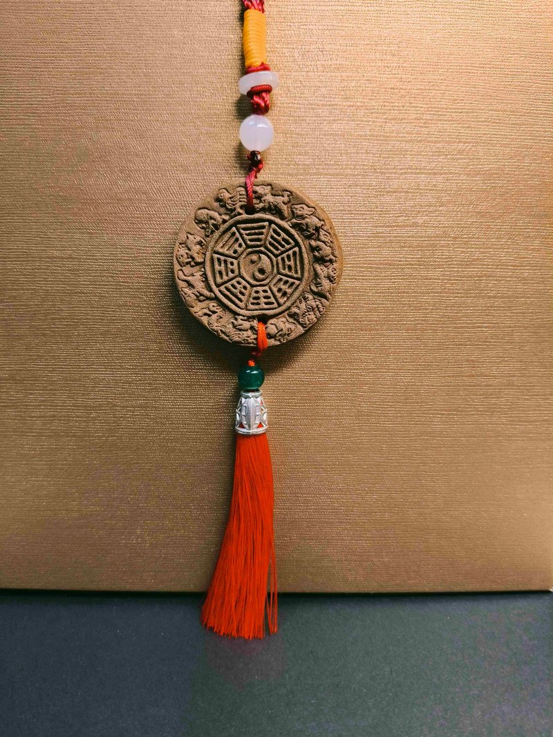 Single-Sided Zodiac BaGua Incense Tablet - พวงกุญแจ - วัสดุอื่นๆ สีนำ้ตาล