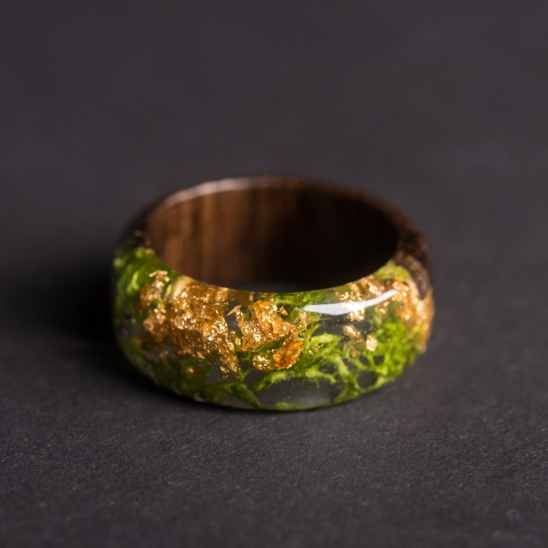 Wood jewelry resin a gift for women & men. Handmade accessories - General Rings - Wood Green