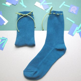 II Socks/Wenqing Style Tie-rope Socks/Peacock Blue/Custom Order