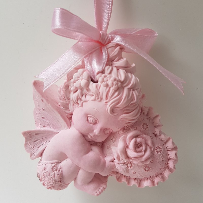 Aroma Stone wall plaque -  " Angel  Faida " - Fragrances - Other Materials Pink