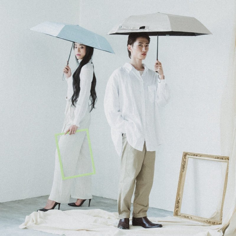 [ZERO BORDER / Pocket Sunscreen Umbrella] Waterproof and UV-resistant hand-opening folding umbrella for both rain and shine - ร่ม - วัสดุกันนำ้ สีกากี