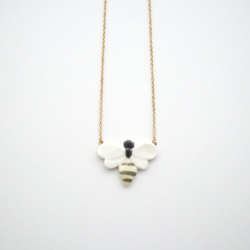 Bee necklace - Necklaces - Porcelain Yellow