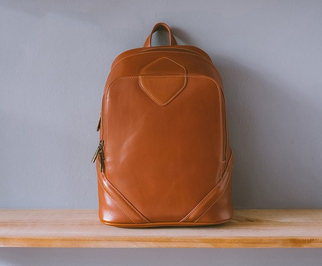 美品 コールハーン レザーリュック ブラウン シボ革 2025年最新】Cole Haan カラー：ブラウン系 リュック・バック