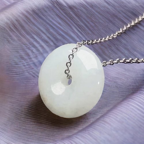 瓔珞珠寶盒 E.L.Jewelry Box 冰糯種翡翠平安扣項鍊 | 天然緬甸玉翡翠A貨 |送禮