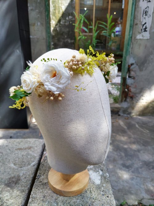 漫 森態 不凋花×乾燥花手作 漫森態 新娘花冠 不凋花花冠 乾燥花
