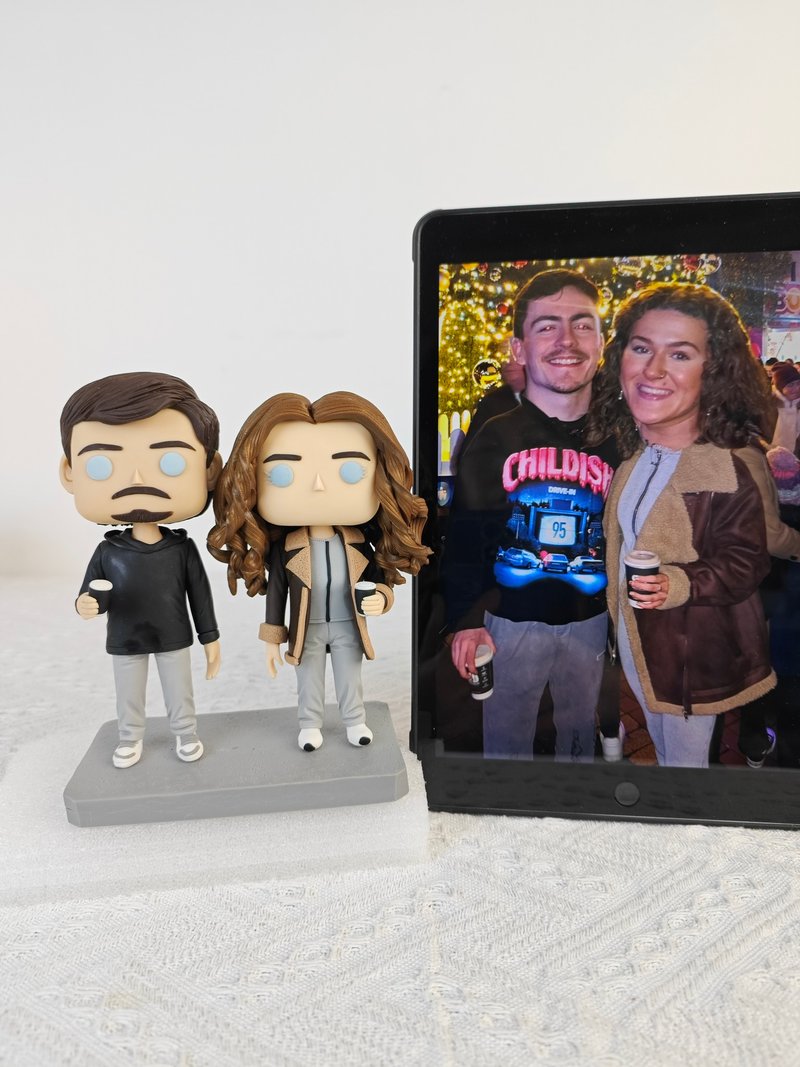 客製化3D人像公仔 訂製手工Funko Pop情侶父母夫妻結婚週年禮物 - 公仔/玩偶 - 黏土 多色