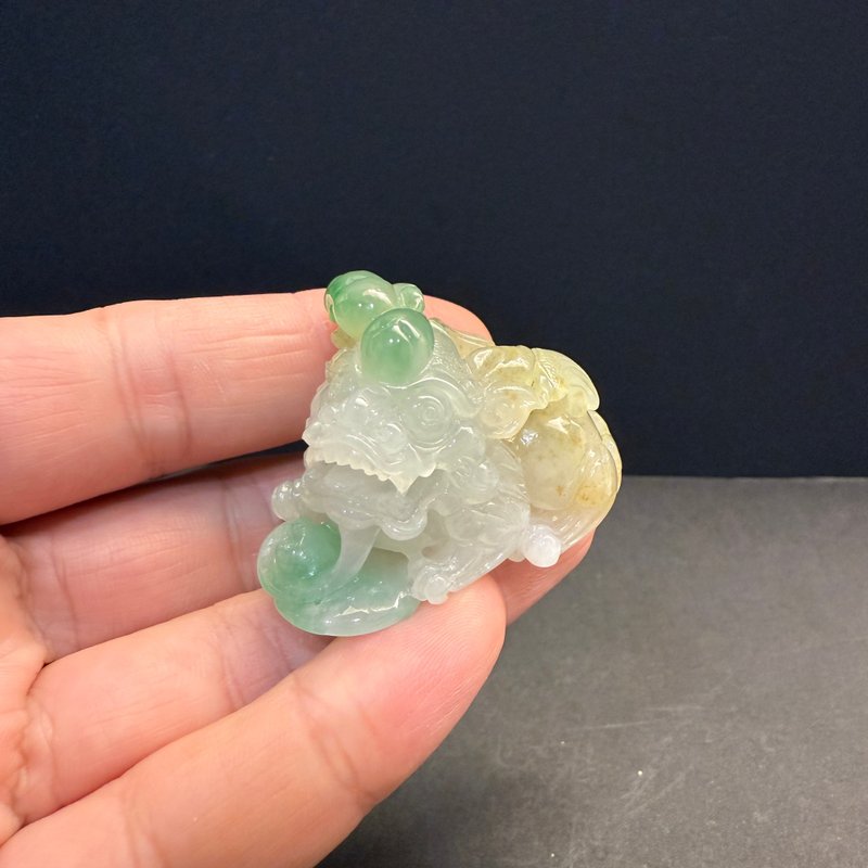 瀚玉珠寶 天然三彩翡翠 冰三彩貔貅擺件 冰種起光綠色搶眼 招財避 - 其他 - 玉石 