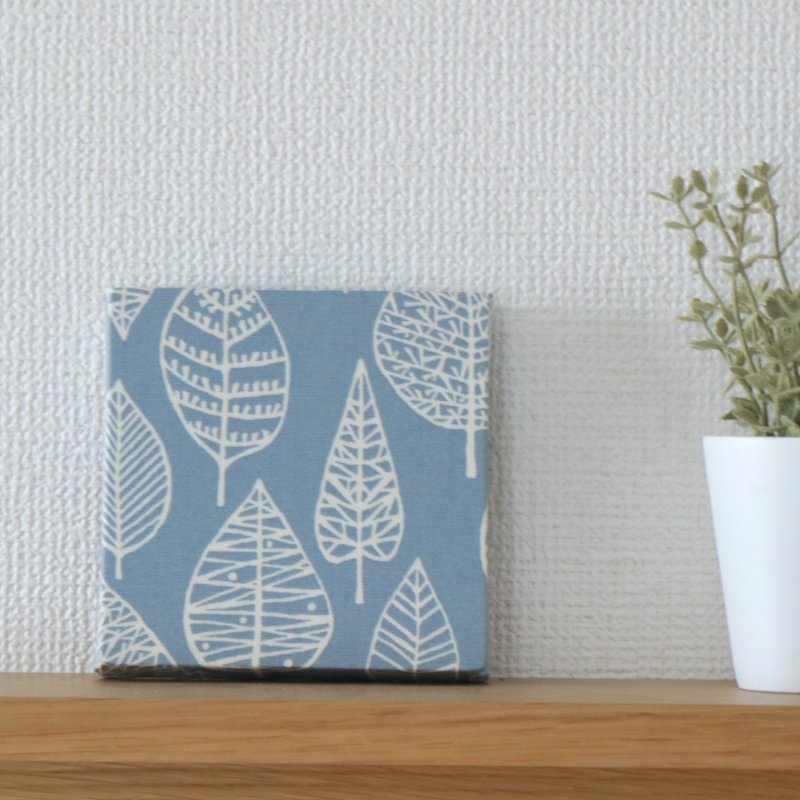 12x12cm ファブリックパネル 【ラインリーフ ライトブルー】 - 壁貼/牆壁裝飾 - 棉．麻 藍色