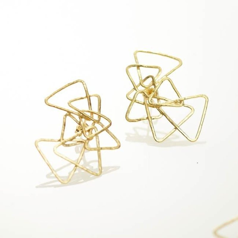 triangle earrings type5 gd [FP235] - Earrings & Clip-ons - Copper & Brass Gold