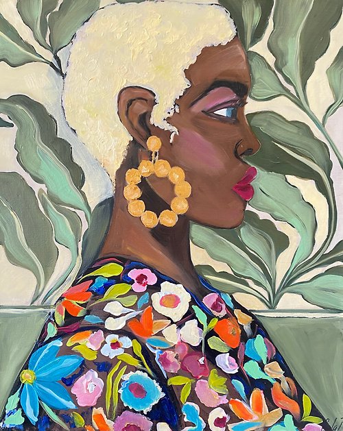 Gala Women Power Beauty Original portrait on canvas Oil painting Wall decor ideas